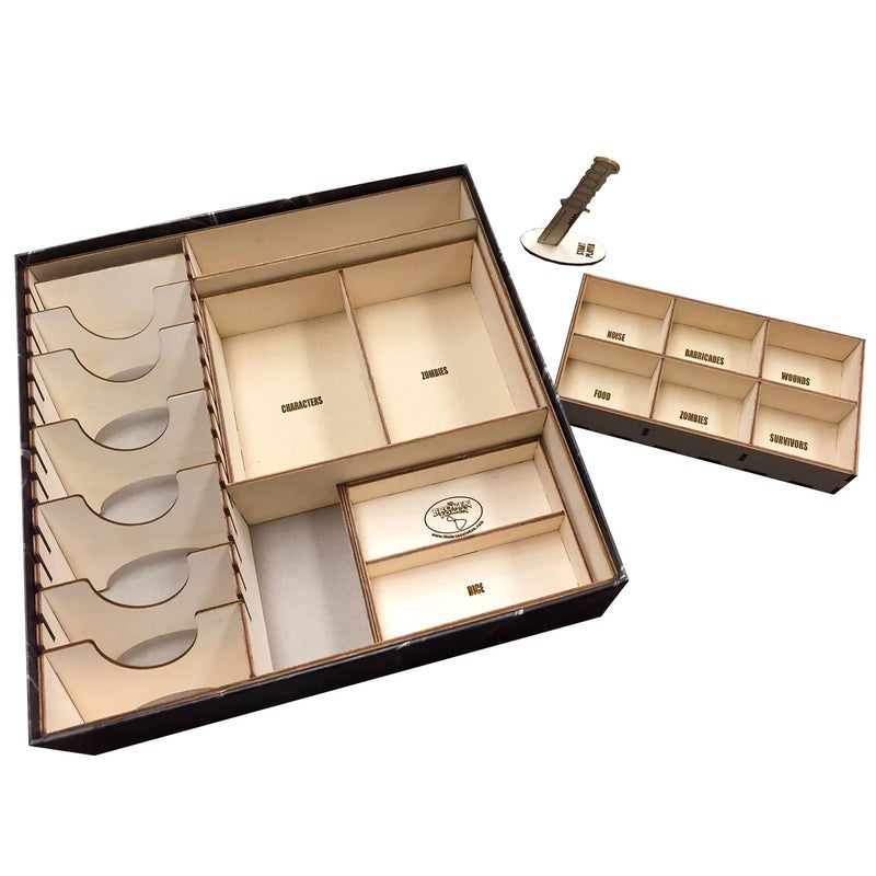 The Broken Token Board Game Organizer - Dead of Winter Compatible Wood Storage Box with Multiple Trays and Dividers - Image 1